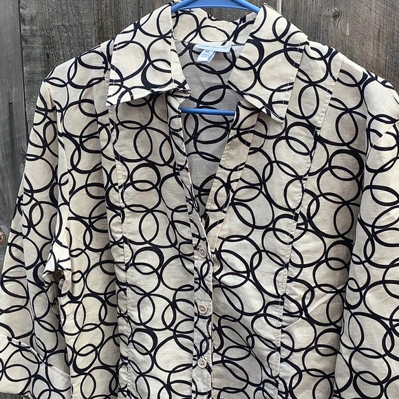 Harve Bernard Womens 3/4” Sleeve Button Front Shirt Sz XL - Picture 3 of 5